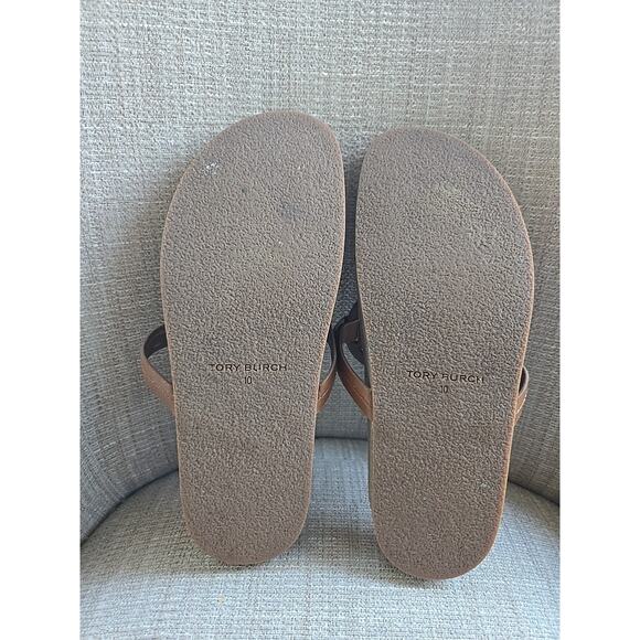 TORY BURCH Miller Cloud Calf Leather-Cork Classic CUOIO Sandals Size US 10M - Picture 3 of 6